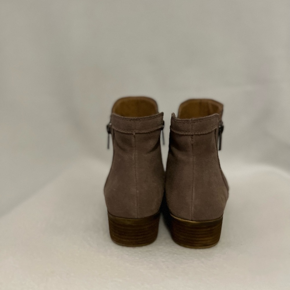 Luck Brand Size 10 Beige Suede Double Zipper  Leather Booties - Picture 16 of 16
